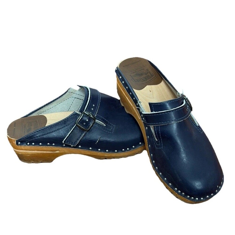 Troentorp Swedish Clogs Navy Size 38 US Women’s 8 Da Vinci Clogs